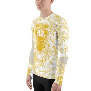 Hustle Harder Ochre Floral Men's Rash Guard V.2