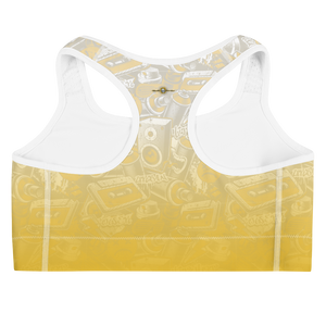 Hustle Harder Graffiti Ochre Sports bra