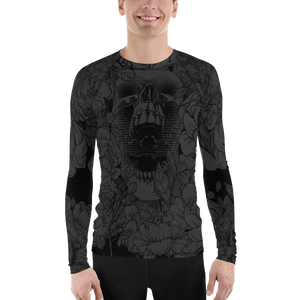 Hustle Harder Floral Onyx Men's Rash Guard