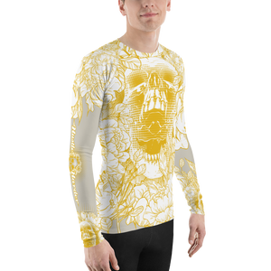 Hustle Harder Ochre Floral Men's Rash Guard V.2