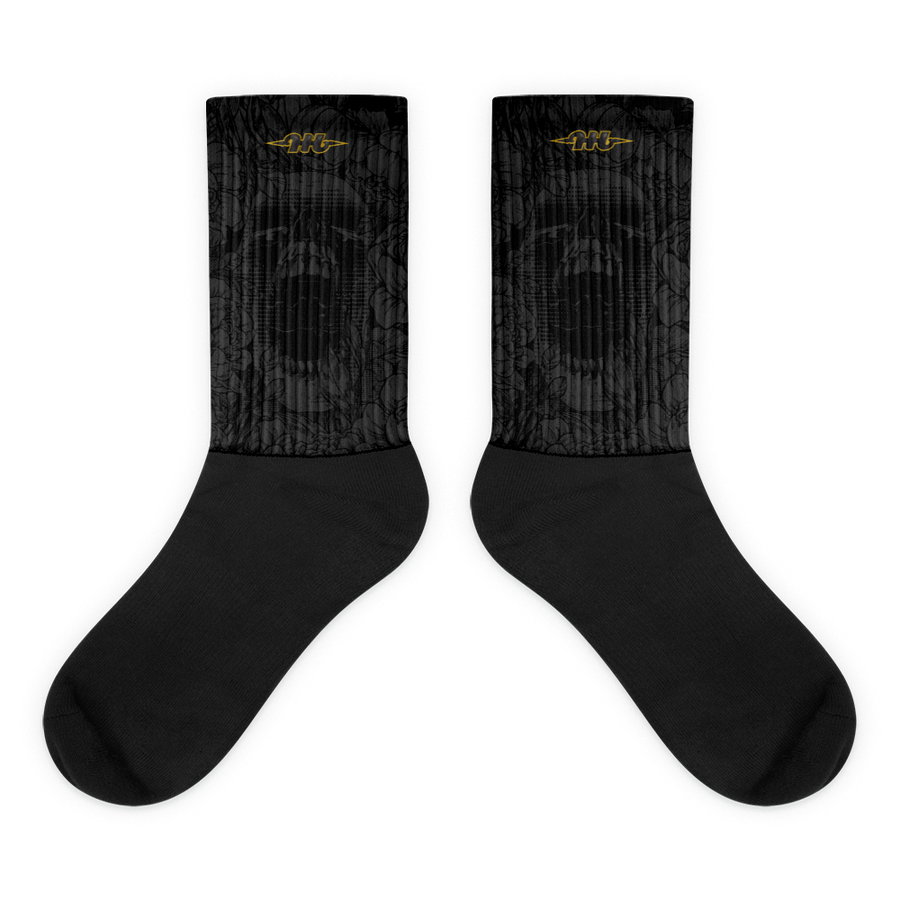 Hustle Harder Onyx Black Foot Socks