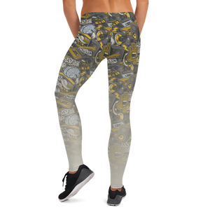 Hustle Harder Graffiti Grey Leggings