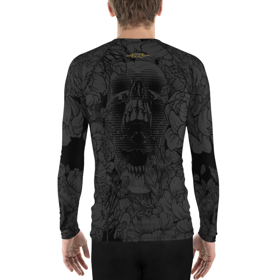 Hustle Harder Floral Onyx Men's Rash Guard