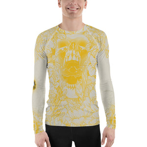 Hustle Harder Ochre Floral Men's Rash Guard