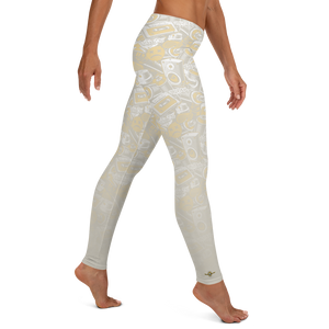 Hustle Harder Graffiti Ochre/Tan Leggings