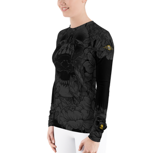 Hustle Harder Onyx Floral Women's Rash Guard