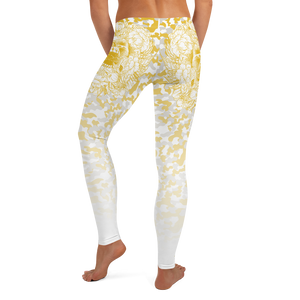 Hustle Harder Floral Camo Ochre Leggings