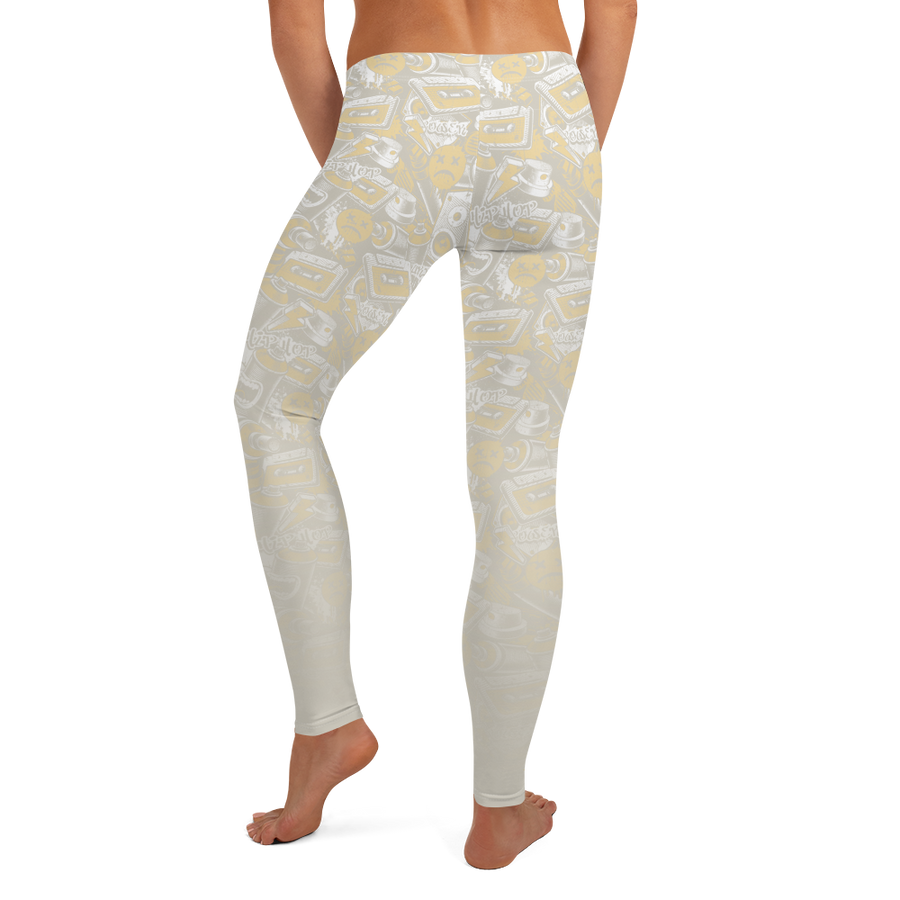 Hustle Harder Graffiti Ochre/Tan Leggings