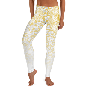 Hustle Harder Floral Camo Ochre Leggings