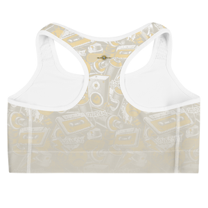 Hustle Harder Graffiti Ochre/Tan Sports Bra