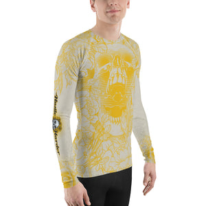 Hustle Harder Ochre Floral Men's Rash Guard