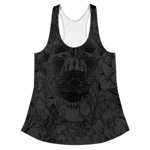 Hustle Harder Onyx Floral Racerback Tank