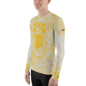 Hustle Harder Ochre Floral Men's Rash Guard