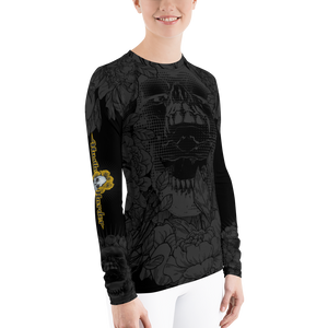 Hustle Harder Onyx Floral Women's Rash Guard